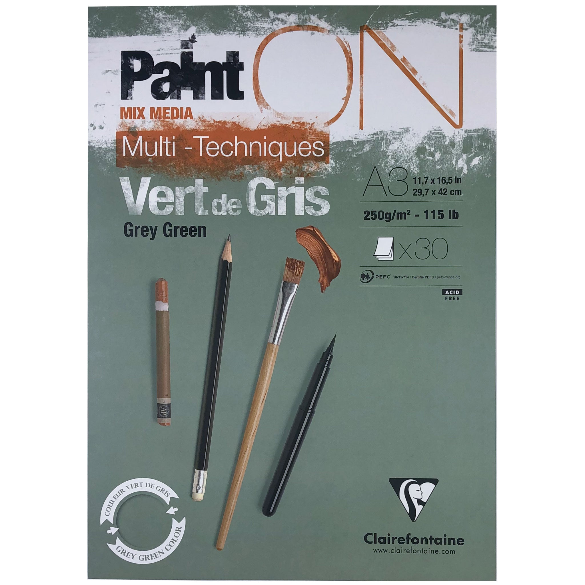 Clairefontaine Paint ON a Grain mixed media A4 - 20 vellen - 250 grams Clairefontaine Paint ON a Grain mixed media A4 - 20 vellen - 250 grams