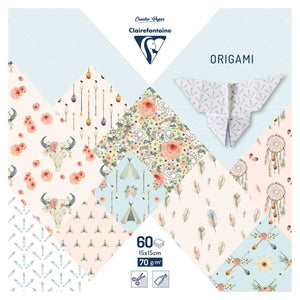 Clairefontaine Origami Paper Pack – 60 sheets – Bohemian