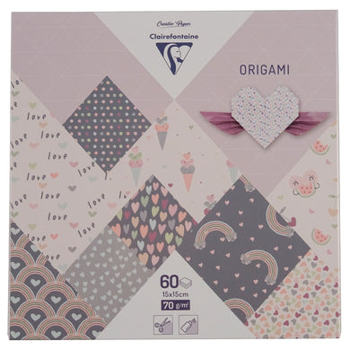 Clairefontaine Origami Paper Pack - 60 Sheets - Little Love