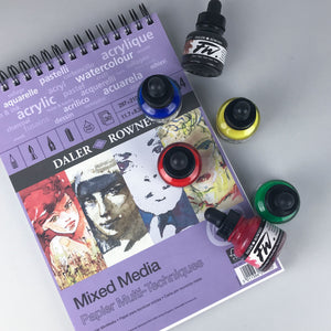 Daler Rowney Mixed Media Pad and FW Inks
