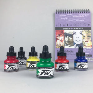 Daler Rowney Mixed Media Pad and FW Inks