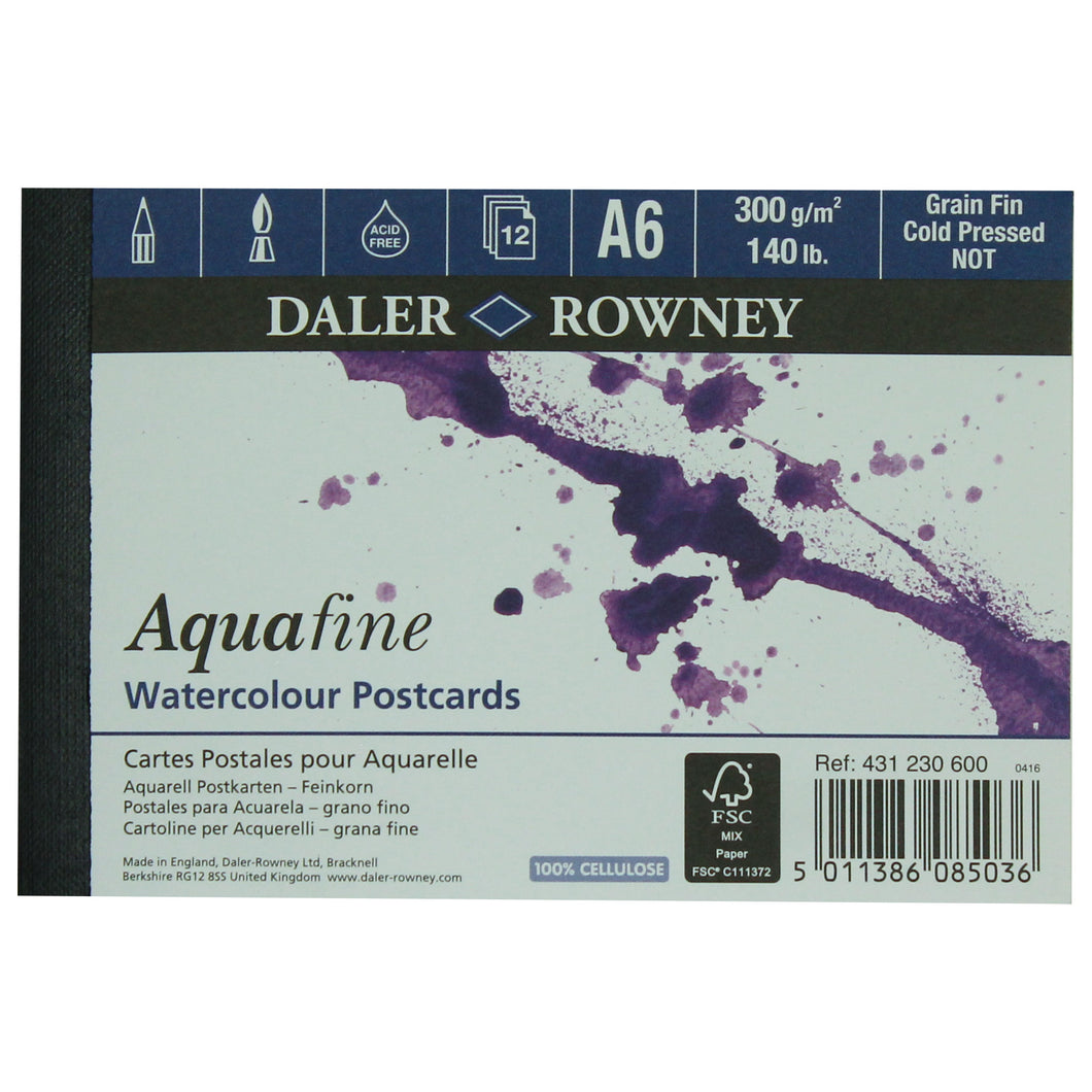 Daler Rowney Aquafine A6 Watercolour Postcard Pad