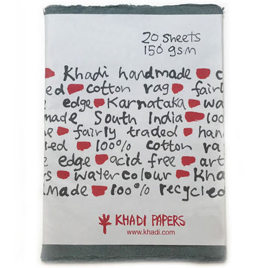 Khadi Papers Dark or Light Grey 150gsm - Pack of 20 Sheets