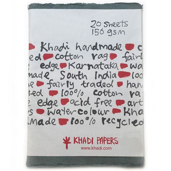 Khadi Papers Dark or Light Grey 150gsm - Pack of 20 Sheets