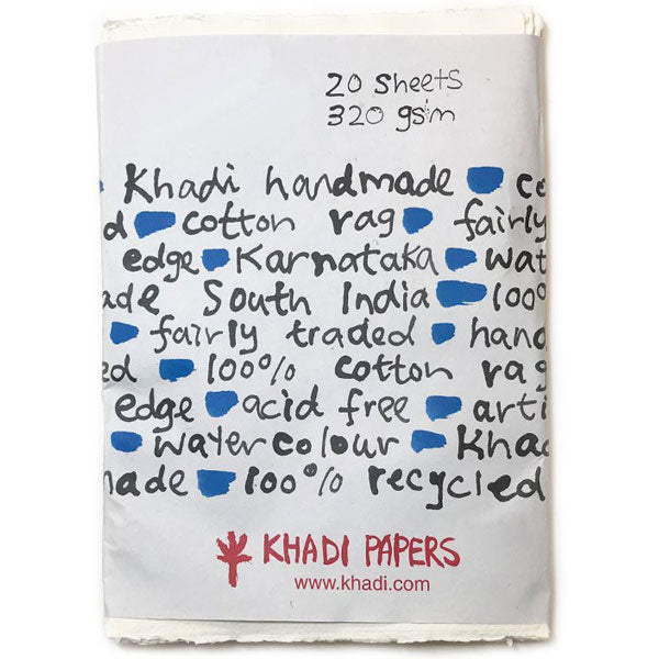 Khadi Papers White 320gsm - Pack of 20 Sheets