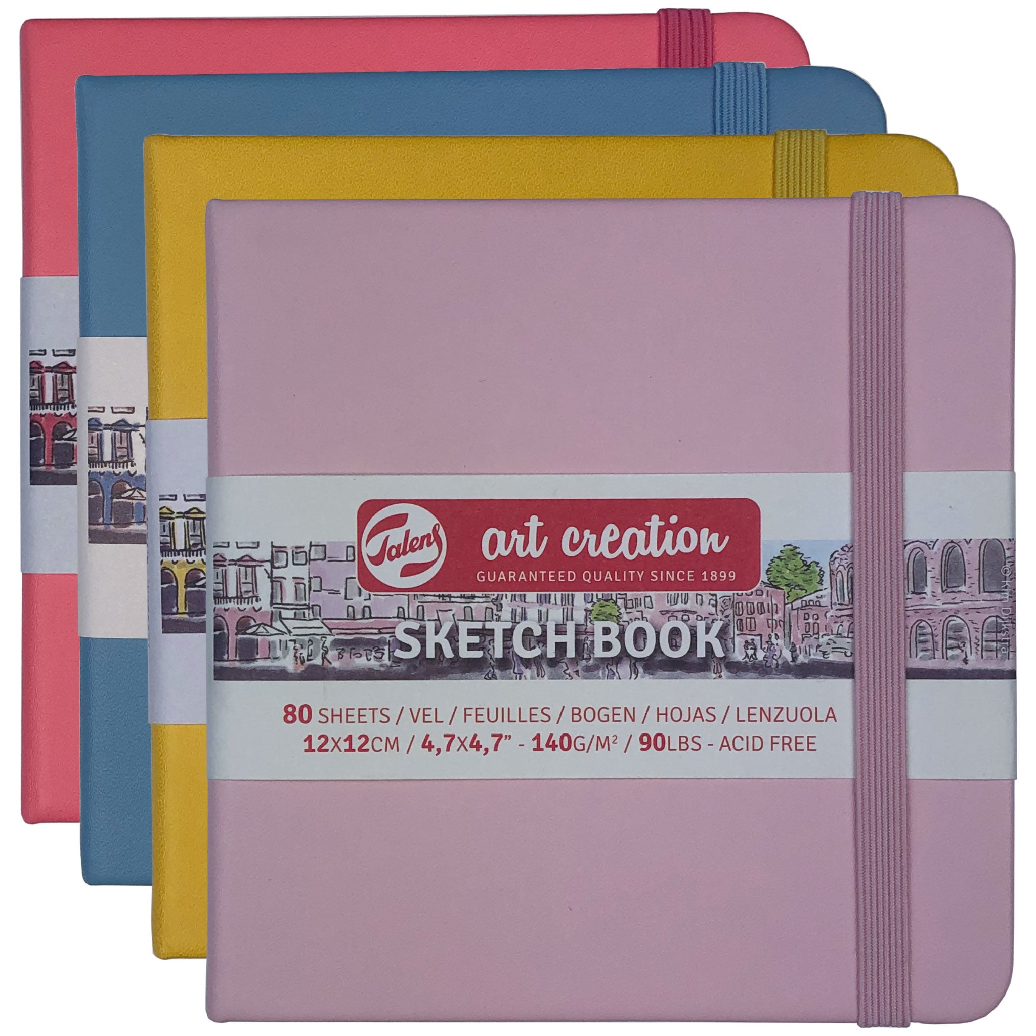 Royal Talens Art Creation Hardback Sketchbook Coloured Cover 12x12: 140gsm,  80 sheets – Perfect Paper Company