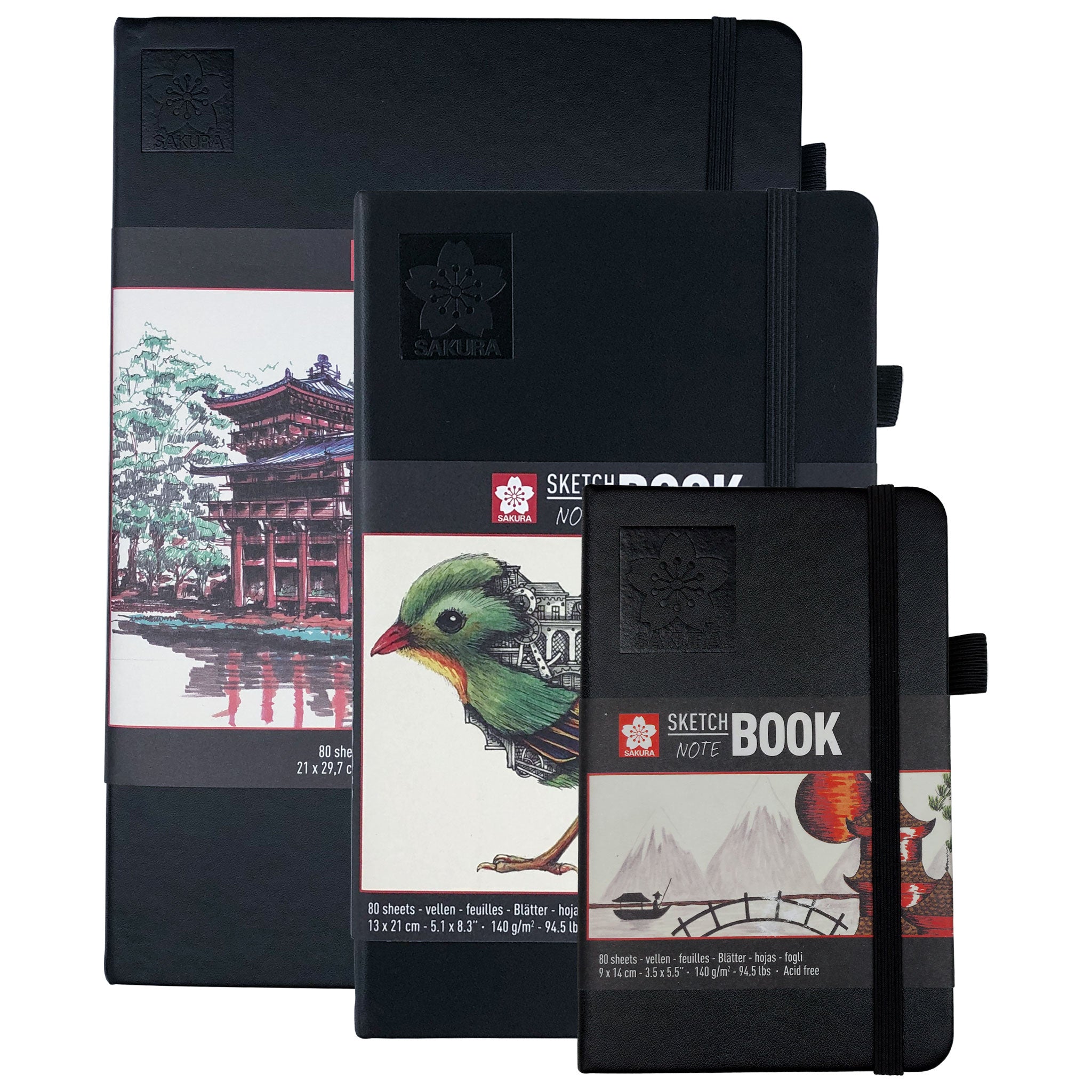 Sakura Sketch & Note Book: 80 Pages, 140 gsm (94.5lb), Hardback