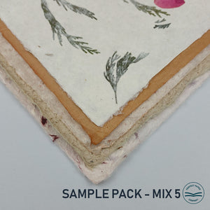 Handmade Paper Pack, Any Mix Of 5 Sheets